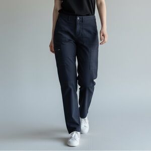 AG The Ira Cargo Relaxed Straight Leg Utilatarian Pant Mid Rise Navy